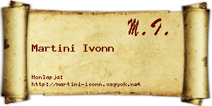 Martini Ivonn névjegykártya